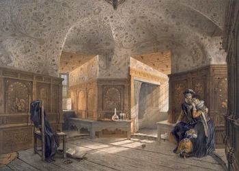 XIV. Erik király, I. Gusztáv fia börtöne Gripsholmban, kocsma. c1853-64.