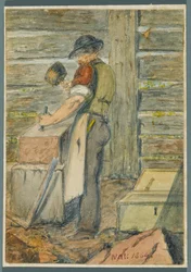 Kőmunkás, 1864 (wc fekete média alárajzolással)