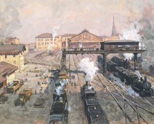 Bécsi pályaudvar (akvarell)