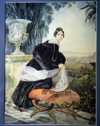 ""Erzsébet Saltykova orosz nagyhercegnő portréja (1802-1863)" Karl Pavlovich Briullov (Briullov) (1799-1852) festménye 1833-1835 Állami Orosz Múzeum, Szentpétervár
