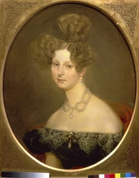 Frederique Charlotte Marie württembergi hercegnő (1807-1873), Helene orosz nagyhercegnő portréja. (Württembergi Friederike Charlotte Marie, Pavlovna orosz nagyhercegnő portréja). Karl Pavlovich Briullov (Bryullov) festménye (179
