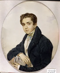 Grigorij Grigorjevics Gagarin herceg portréja (Grigori Gagarin) (1810-1893) (Grigorij Grigorjevics Gagarin herceg portréja) - Karl Pavlovich Briullov (Briullov) (1799-1852) alkotása, akvarell és tus papíron