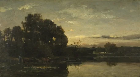 Folyói táj, 1880 körül (olaj, panel)
