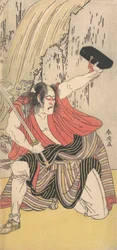A színész Ichikawa Komazo II, mint egy karddal felfegyverzett ember, 1789.