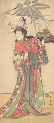 A színész Segawa Kikunojo III a női szerepben, kb. 1792.