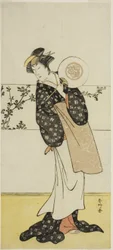 A színész Osagawa Tsuneyo II, valószínűleg mint Misao Gozen, a Chiyo no Hajime Ondo no Seto (Az örökkévalóság kezdetei: Az Ondo-szoros a Seto beltengerben) () című színdarabban, amelyet a Kiri Színházban adtak elő 1785-ben, a hetedik hónap huszonhetedik na