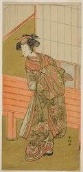 Segawa Kikunojo III. színész mint Onoteruya Takamura kurtizánja () a Sugata no Hana Yuki no Kuromushi () című darabban, amelyet az Ichimura Színházban () adtak elő 1776 tizenegyedik hónapjában ().