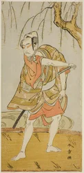 Ichikawa Yaozo II, mint Hiranoya Tokubei (?) a Wada Sakamori Eiga Kagami (?) című darabban.