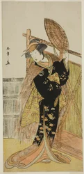 Segawa Chrysanthemum Woman Good As Michichiba Member Higashi no Mori Sakae Kusunoki Fellépett az Ichimura Member Te Eventh-en 1779. hónap
