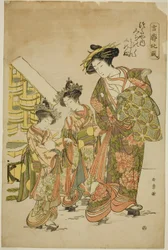Te Kortesan Michinoku, a Te Tsutaya Hose Kamuro Midare-val és Shinobuval, a Te Serie "Kikkaku Hokufu" című művéből