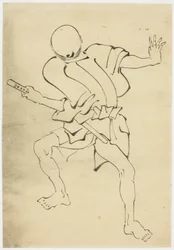 Fegyveres kísérő (tanulmány), 1815-1849 körül (tinta papíron)