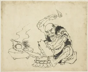 Zen szerzetes égő Buddha képe (T