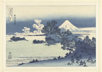Shichiri-ga-hama strand Sagami tartományban Soshu Shichiri-ga-hama (cím a tárgyon) 36 kilátás a Fuji-hegyről (sorozat címe) Fugaku sanjurokkei (sorozat címe az objektumon)