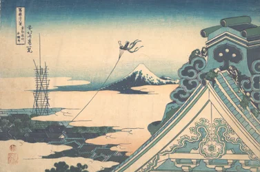 Honganji Asakusában, Edo Toto Asakusa Honganji, a Thirty-six View... sorozatból, kb. 1830-32.