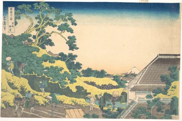 Surugadai Edóban (Tōto Sundai), a „A Fuji-hegy harminchat látképe” (Fugaku sanjūrokkei) című sorozatból