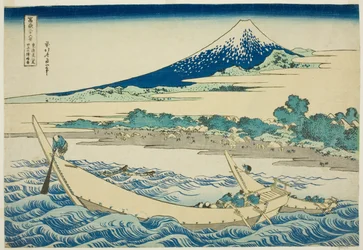Egyéb helyszín y Nea r Ejiri Oto te urban diplom (Urban degree Ejiri Tago no Ura sematikus térkép), a te sorozatból: "Ti rty Mr. x View of Mount Fuji (Fugaku Kasaju Rokukatsu)"