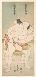 A szumóbirkózók: Wadagahara Jinshirō és Kachōzan Gorokichi