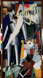 Pilóta. Kasimir Severinovich Malevics (Malevich, Malevic) festménye (1878-1935), olaj, vászon