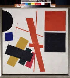 Absztrakt kompozíció. Kasimir Severinovich Malevics (Malevich, Malevic) festménye (1878-1935), olaj, vászon