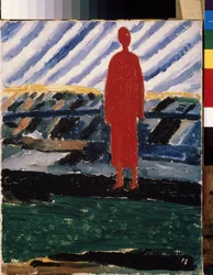 Egy piros figura (A Red Figure). Kasimir Severinovch Malevich (Malevich, Malevic) festménye (1878-1935), olaj, vászon