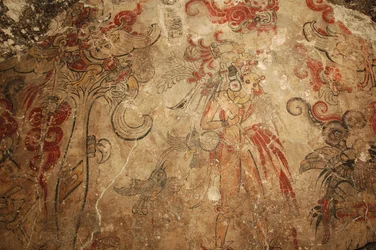 Maya; Maya falfestmények; San Bartolo; Guatemala; Dr Bill Saturno, 2002 (fotó)