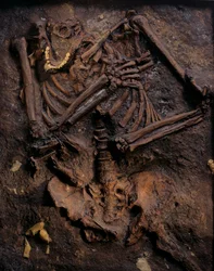 Neandervölgyi, festett öntvény, Kebara barlang, Kármel-hegy, "Moshe", kb. 60.000BP, Izrael