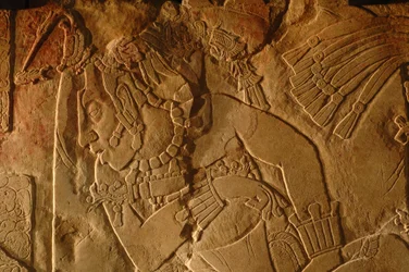Templom 19 trónpad, Palenque, Mexikó, Akhal Mo Nab faragása, 2005 (fotó)