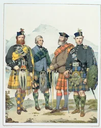 John MacLachlan, Hugh Grahame, James MacFarlane és Angus Colquhoun, Viktória királynő „Highlanders” négy darabja, Vincent Brooks metszete, 1869