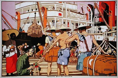 Penang, Brit Malajzia (színes litográfia)