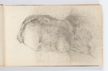 Vázlatfüzet oldala: Szakállas férfi portréja