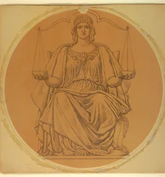 Tanulmány a "Justice" számára, Lunette Hudson County Courthouse-ban, Jersey City, NJ