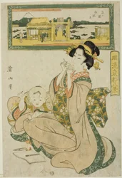 Benzaiten szentély Shinobugaokában (Shinobugaoka Benzaiten), a "Keleti főváros divatos nyolc kilátásából (Furyu Toto hakkei)"