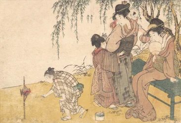 Tűzijátékot gyújtó gyermek, A Négy évszak virágai című illusztrált könyvből, 1801.