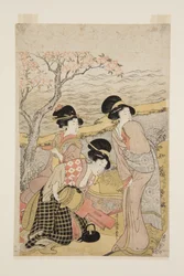 Sake Party a tenger mellett (színes fatömb nyomat)