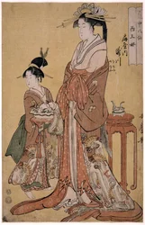 Takigawa az Ogiya Nyolcakból, a Halhatatlanok a szerelem művészetében sorozatból, Utamaro, Kitagawa (1753-1806)