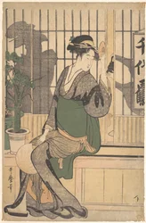 A Chiyozuru teaház, árnyékok a shódzsin, 1790-es évek