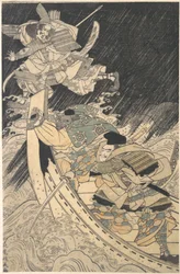 Minamoto Yoshitsune és megtartója, Benkei szerzetes..., 18. század vége.