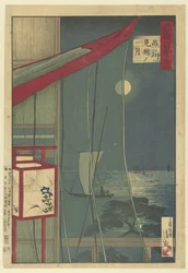 De maan bij Shinagawa Shinagawa mikoshi no tsuki (cím a tárgyon) Honderd gezichten op de provincie Musashi (sorozat címe) Musashi hyakkei no uchi (sorozat címe az objektumon)