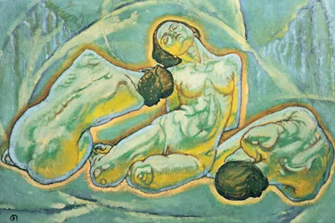 Drei kauernde Frauen - Három guggoló nő ... (festmény, vászon)