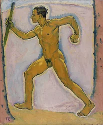 ""The Wayfarer"" (The Wayfarer) Koloman Moser (1868-1918) festménye - 1914 - Olaj, vászon Mérete 75,5x62,4 cm Leopold Múzeum, Bécs