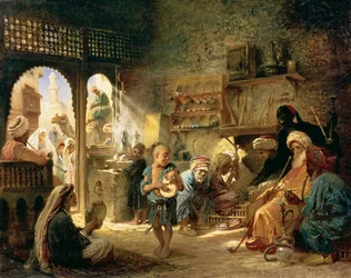 Kávéház Kairóban, 1870-es évek