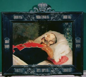 II. Sándor császár (1818-81) halálos ágyán, 1881