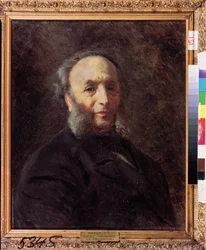 Portré du peintre Ivan Aivazovsky (Aivazovsky) (1817-1900). (Iván Aivazovszkij művész portréja). Konsztantyin Jegorovics Makovszkij (Konsztantyin Makovski) (1839-1915) peinture, huile sur toile