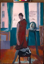 ""A műhelyben"" (A stúdióban) Konstantin Istomin (1887-1942) festménye 1929 - Olaj, vászon - Állami Tretyakov Galéria, Moszkva