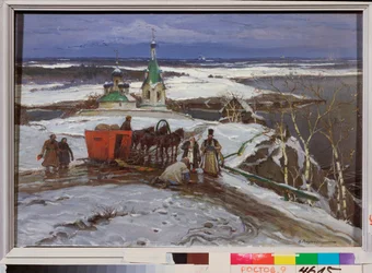 A 17. századi oroszországi zárt szán (olaj, vászon)