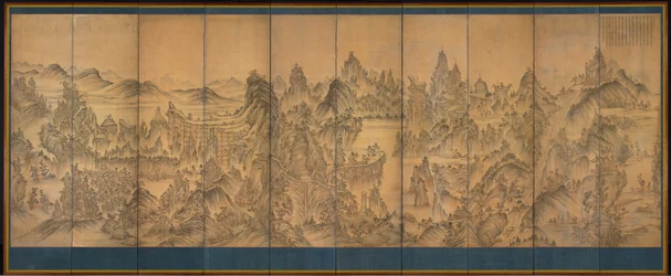 Seven Jeweled Mountain, Shunman, 1800-as évek vége (tinta és szín a selyemen)