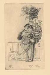 Felicitatie van Istvan Lusztig Szívböl gratulár dr. Lustig Istvánné (title on object)