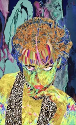 Élénk pop-art nő