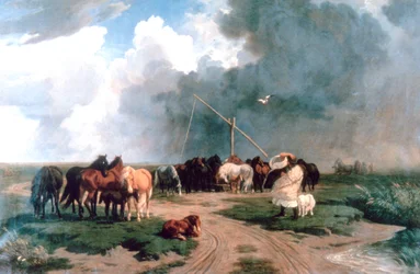 Lovak a viharban, 1862