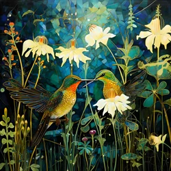 Kolibris und ein Frosch im Wald 4